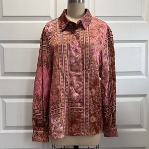 NWT ZARA Elegant Pink and Brown Women's Top
